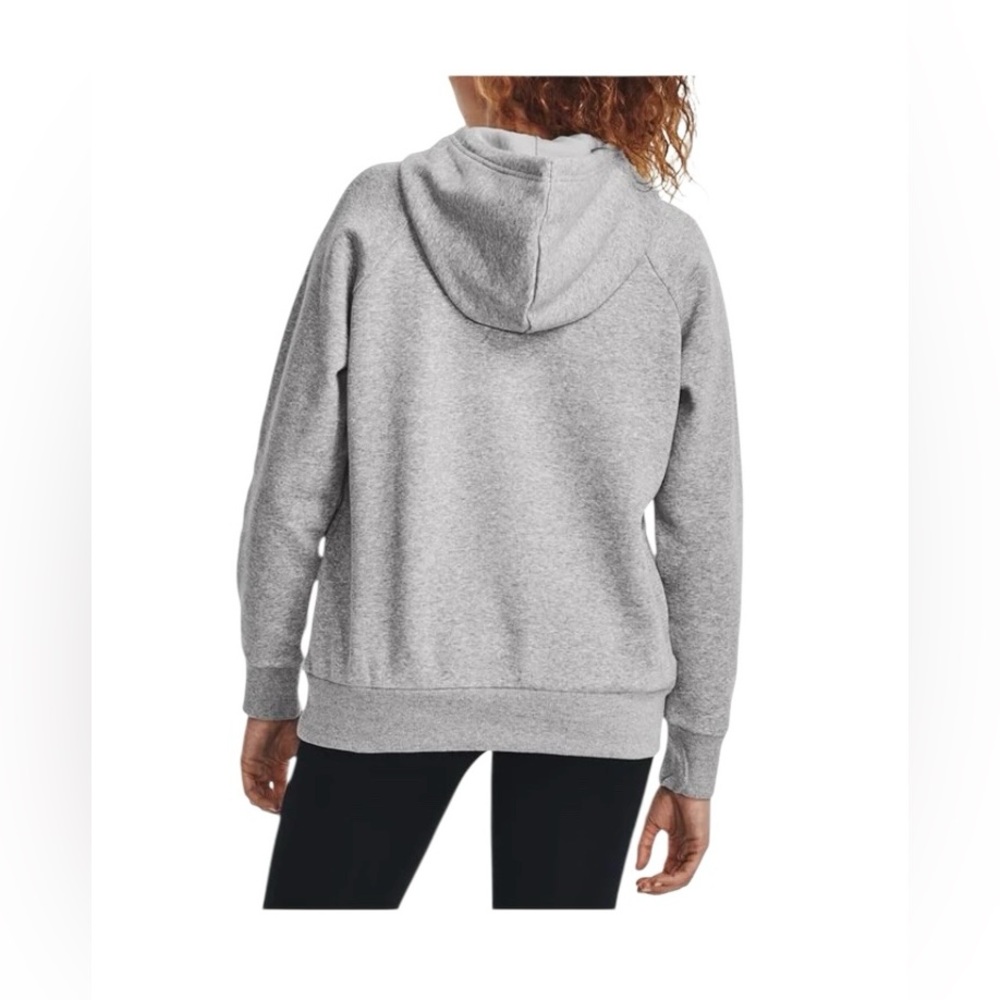 Under Armour Women’s Rival Fleece Glitter Logo Pullover Gray Hoodie Size Small - Picture 3 of 12